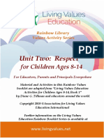 Living Values Education Rainbow Booklet Activities For Children 8 14 Book 1 Unit 2 Respect