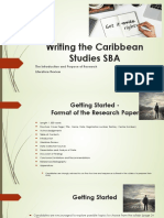 Writing The Caribbean Studies SBA Workshop