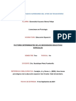 Factores Determinantes de Las Necesidades Educativas Especiales