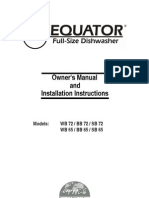 Dishwasher Installation Instructions (Equator SB-72) (151 S Mansfiled)