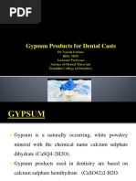 Gypsum Products For Dental Casts