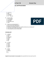 File Test 1 B Answer Key: Grammar, Vocabulary, and Pronunciation