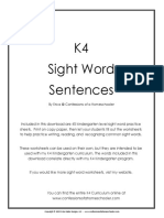 K4 Sight Word Sentences: by Erica at Confessions of A Homeschooler