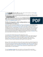 Political Science PPT Content: Political Integration After Independence and The Constitution of 1950