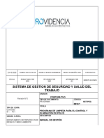 Programa de Limpieza para El Control e Iliminacion de Polvo