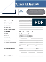 Admission Application Form