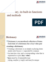 Dictionary, Its Built-In Functions and Methods