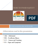 Introduction To Food Safety: If You Have Any Questions, Please Call (928) 402-8811