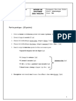 Partie Pratique: (13 Points) : Devoir de Synthese 2eme Trimestre