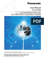 User Manual Panasonic KX-TDE Systems