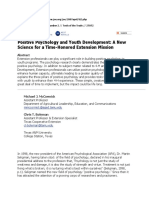 Positive Psychology and Youth Development: A New Science For A Time-Honored Extension Mission