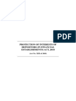 Protection of Interest of Depositors (In Financial Establishments) Act, 2018