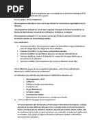 Cuáles Son Los Grupos de Microorganismos Que Se Investigan en El Control Microbiológico de Los Alimentos y Como Se Subdividen Dicho Grupos