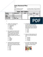 SD Witama Nasional Plus: Final Test Term Ii