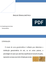 C) Análise Granulometrica e Classificação Dos Solos