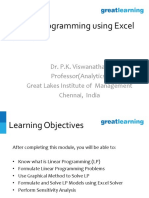 Linear Programming - Solver