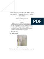 Análisis de La Posición, Velocidad y Aceleración en El Sistema Masa - Resorte