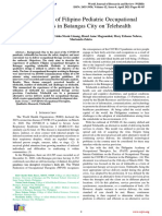 Experiences of Filipino Pediatric Occupational Therapists in Batangas City On Telehealth