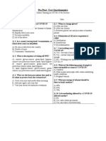 Pre-Test Questionnaire, COVID-19