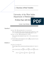 University of The West Indies Department of Mathematics: M10B (Stream A) : Functions of Real Variables