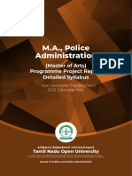 M.A., Police Administration: (Master of Arts) Programme Project Report Detailed Syllabus