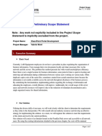 Develop Preliminary Project Scope Statement