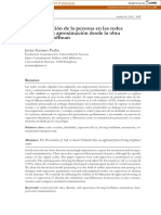 La Presentación de La Persona en Las Redes Sociales: Una Aproximación Desde La Obra de Erving Goffman