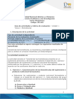 Guía de Actividades y Rúbrica de Evaluación - Unidad 1 - Tarea 2 - Biomoléculas