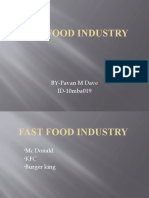 Fast Food Industry: BY-Pavan M Dave ID-10mba019