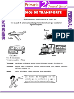 Los Medios de Transporte para Segundo de Primaria