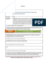 Principle of Communications Module 1 Pretest