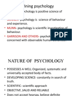 Defining Psychology: - Waston - Skinner - Munn - Garrison and Others