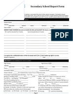 Secondary School Report Form: Section I