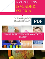 Autism, Adhd, Dyslexia: DR Tina Gupta MD Director ICCAYA