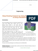 Deep Drawing Analysis by Using Explicit Dynamics in Ansys Workbench