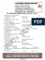 PG TRB Zoology Revision Test Unit I and X