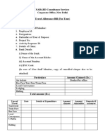 Tour Bill New Format 2021 (Annexure I)