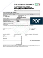 Dhaka International University: Form of Research / Internship / Project /thesis