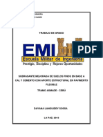 Subrasante Mejorada de Suelo Finos en Base A Cal y Cemento Con Aporte Estructural en Pavimento Flexible