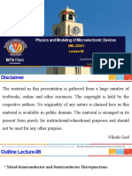 Physics and Modeling of Microelectronic Devices: BITS Pilani