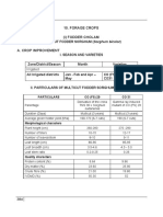 Forage Crops (I) Fodder Cholam A. Crop Improvement: Irrigated