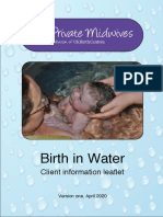 Birth in Water: Client Information Leaflet