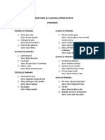 Lista de Libros Club Del Súper Lector