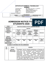 Admission Notice For Gat-B Students 2020 - 2021