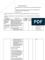 Health Teaching Plan