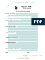 Perfil de Proyecto de Investigación Posgrado