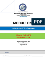 Module One: Living in The IT Era Overview