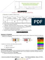 Devoir de Contrôle N°1 - Physique - 2ème TI (2015-2016) MR Bayrem Ghidaoui