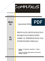 Renovação, Revitalização e Reabilitação: Reflexões Sobre As Terminologias Nas Intervenções Urbanas