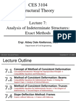 Lecture 7 - Analysis of Indeterminate Structures - Exact Methods-1